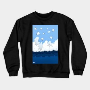 Birds and the Stormy Ocean Crewneck Sweatshirt